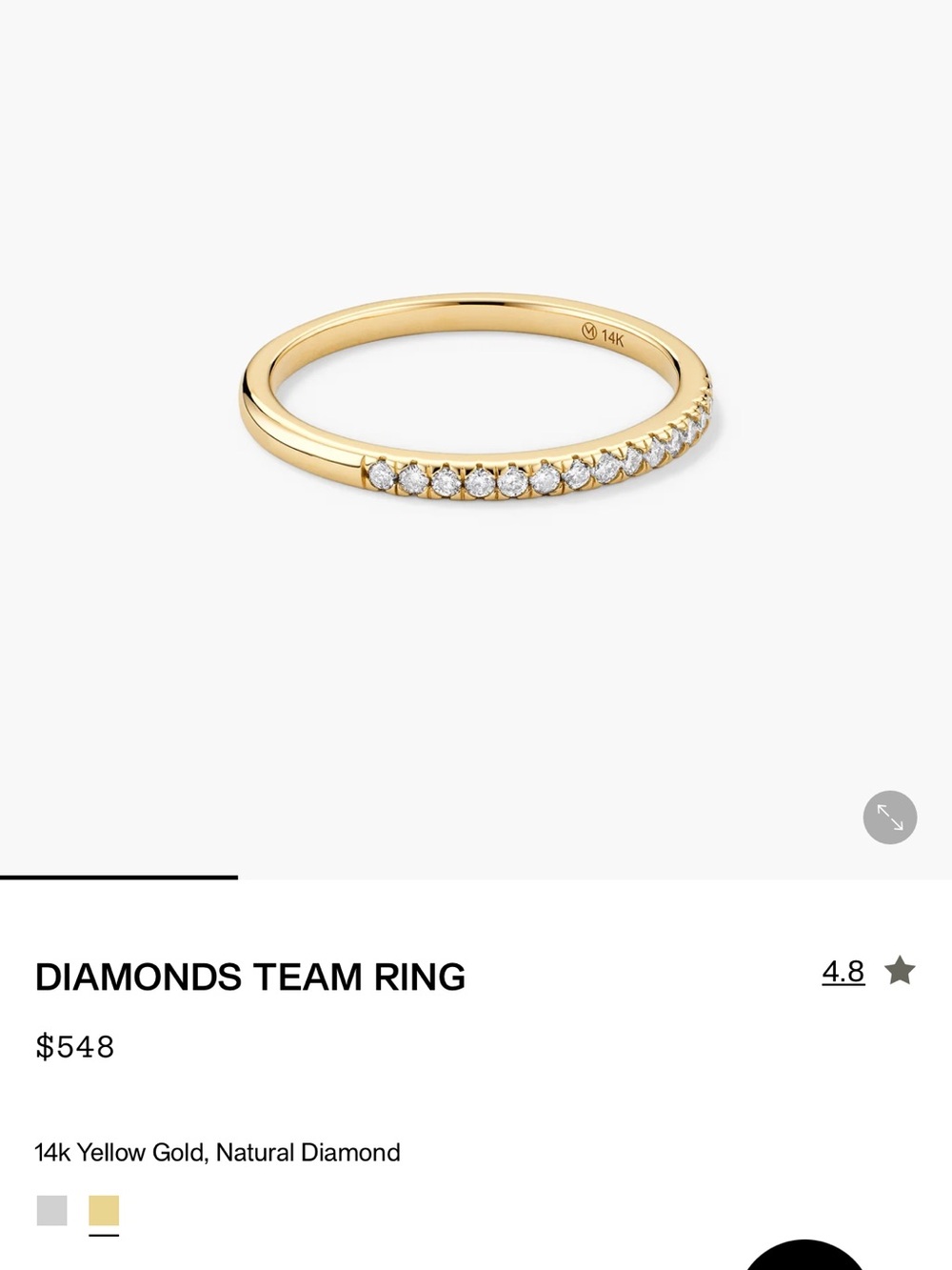 Mejuri 14K Diamond Teams Ring
